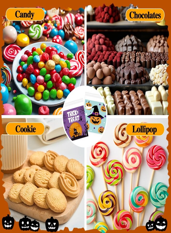 Konsait 100 PCS Small Halloween Treat Bags, Self Adhesive Clear Cookie Bags Halloween Cellophane Baggies for Candy Trick or Treat Party Favor Supplies - Image 4